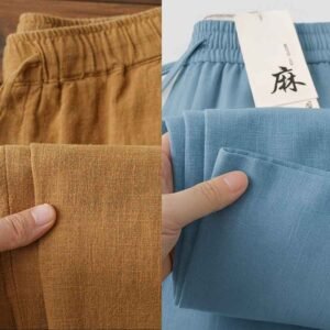 Remi Cotton Trouser (Brown+Sky) 2Pcs