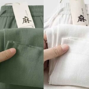 Remi Cotton Trouser (Olive+White) 2Pcs